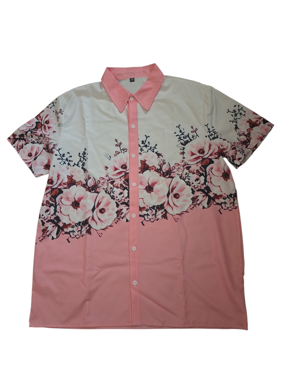 Women's Short-Sleeve Button Front Blouse 2XL